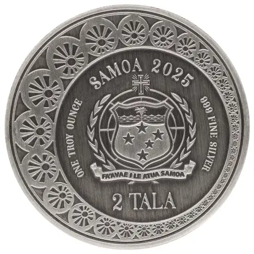 2025 1 oz Samoan - Mermaid & Pearl Antique Silver Coin (2)