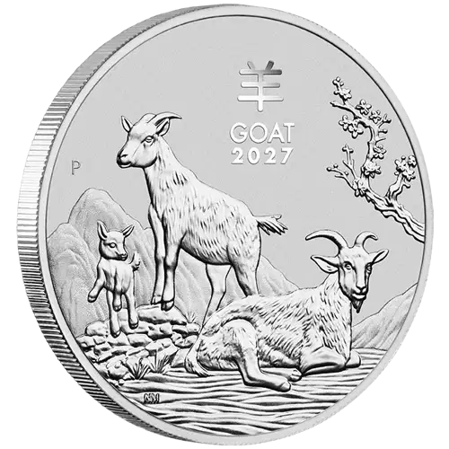 2027 1 oz Australian Perth Mint Silver Lunar Series III: Year of the Goat