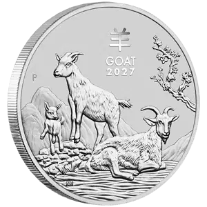 2027 1 oz Australian Perth Mint Silver Lunar Series III: Year of the Goat