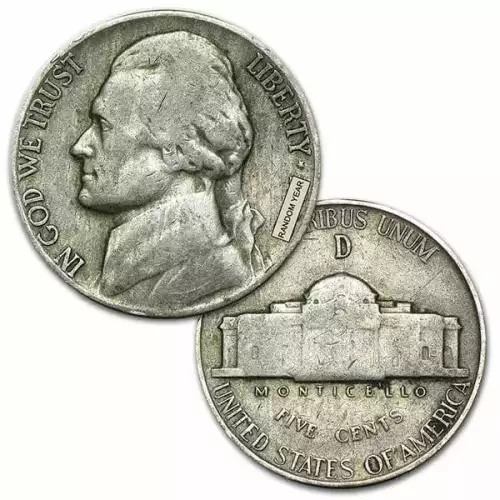 US 35% Silver War Nickels  42-45 - Junk Silver $1 FV